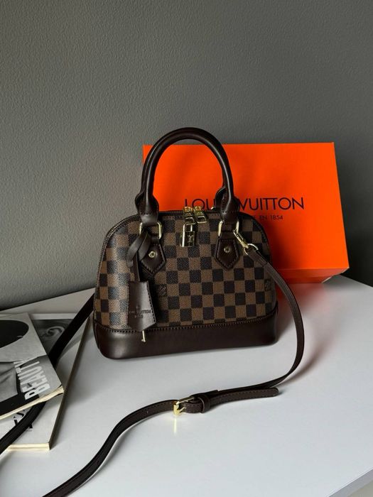 Луі віттон Сумка жіноча Louis Vuitton Alma луи виттон сумка женская через плечо люкс 1:1 Повний комплект Шахматка коричнева