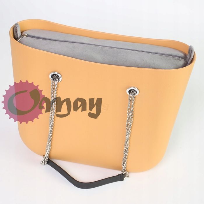 Szary Welur organizer do OBAG STANDARD Velvet 2 kieszenie wkład OMAY