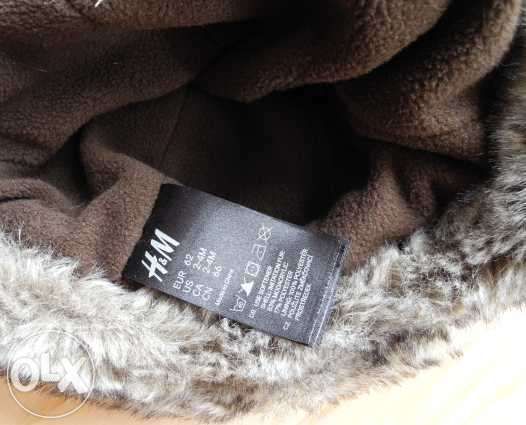 Ciepła czapka pilotka na zimę H&M 62 cm - uszatka