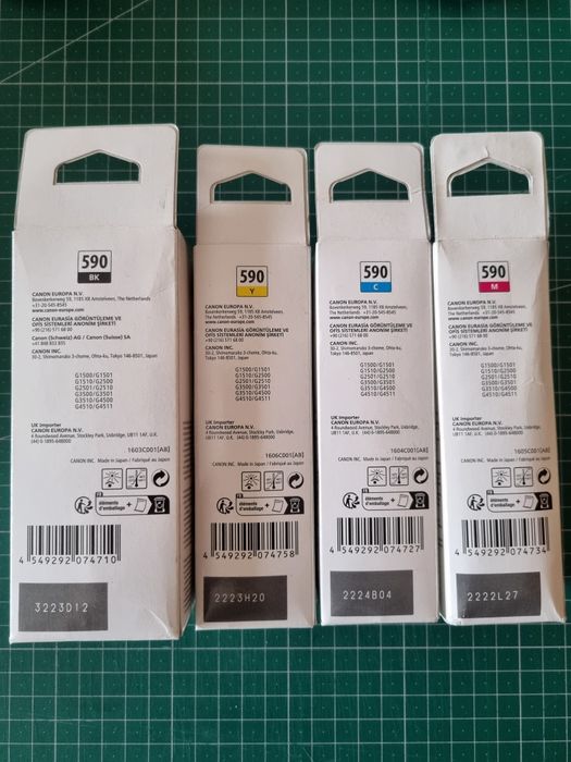 Pack 4 tinteiros canon eco tank 590