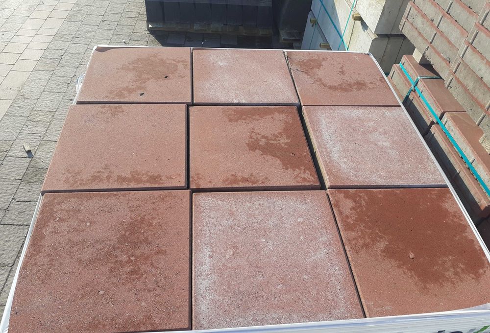 Płytka Chodnikowa Tarasowa 35x35x5 Bordo Promocja Jadar II gatunek