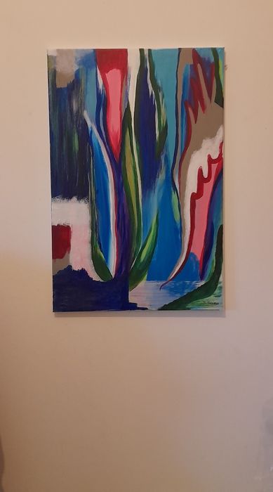 Quadro Pintura Abstrata em Tela 40x60cm