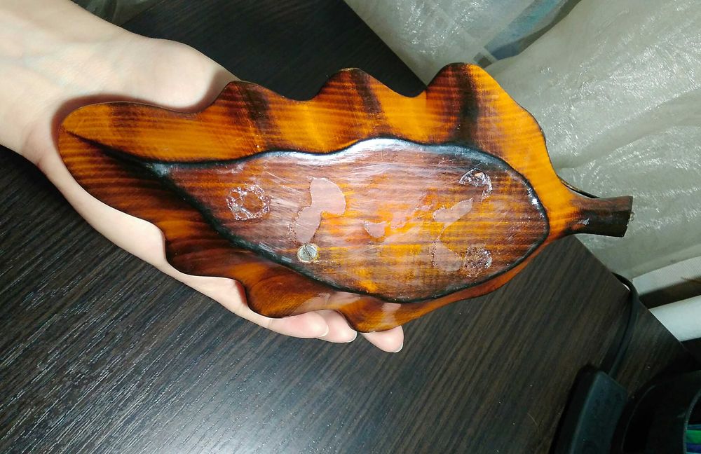 Підставка для ручки пера і ручка дерево дубовый листок ссср