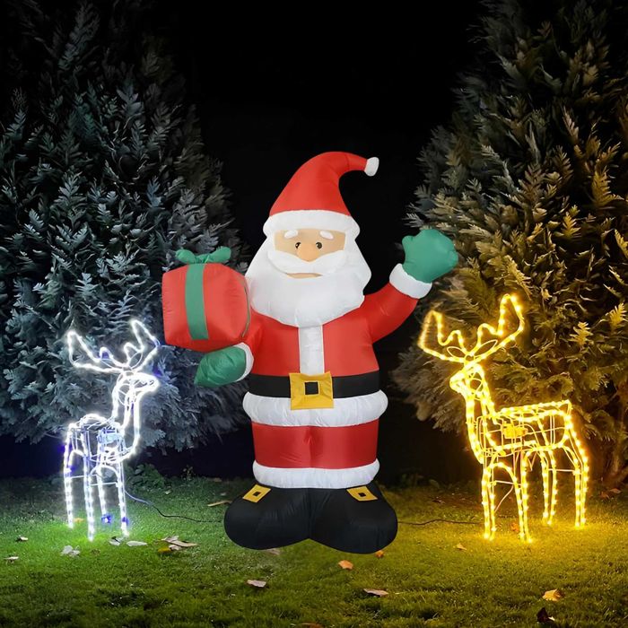 Dmuchany Mikołaj Dekoracja Świąteczna LED Ozdoba Ogrodowa 135cm