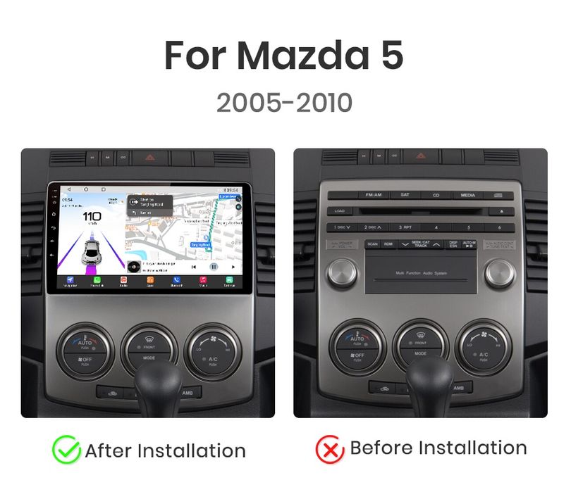 Rádio android Mazda 5 CARPLAY Android Auto GPS Internet Bluetooth NOVO