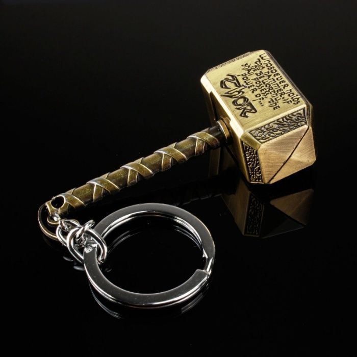 porta-chaves Martelo do Thor - Vingadores prateado ou dourado