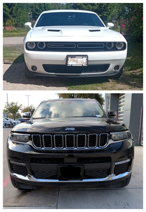 Dodge Challenger / Jeep Grand Cherokee wynajem auto do ślubu