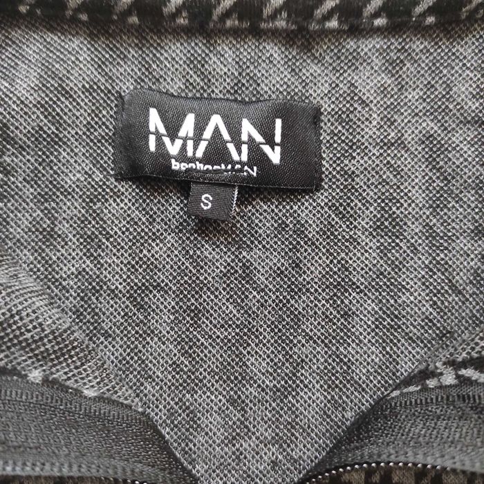 boohoo man рубашка трикотаж Турция длинный рукав гусиная лапка