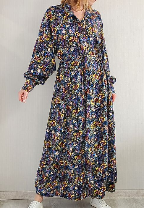 Длинное цветочное платье рубашка Next