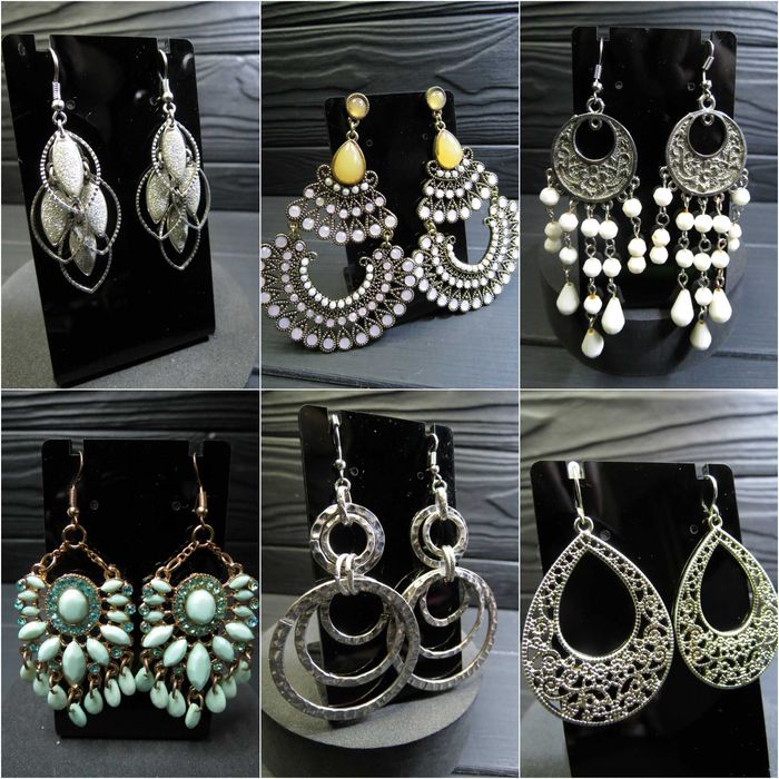 Серьги длинные белые