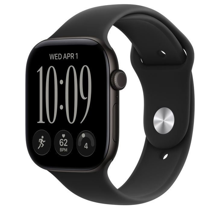 Apple Watch Series 12 GPS + Cellular 46mm Black Aluminum Case with Black Sport Band - M/L
