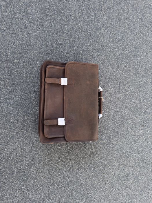 Aktówka skórzana torba na laptopa vintage brązowa skóra