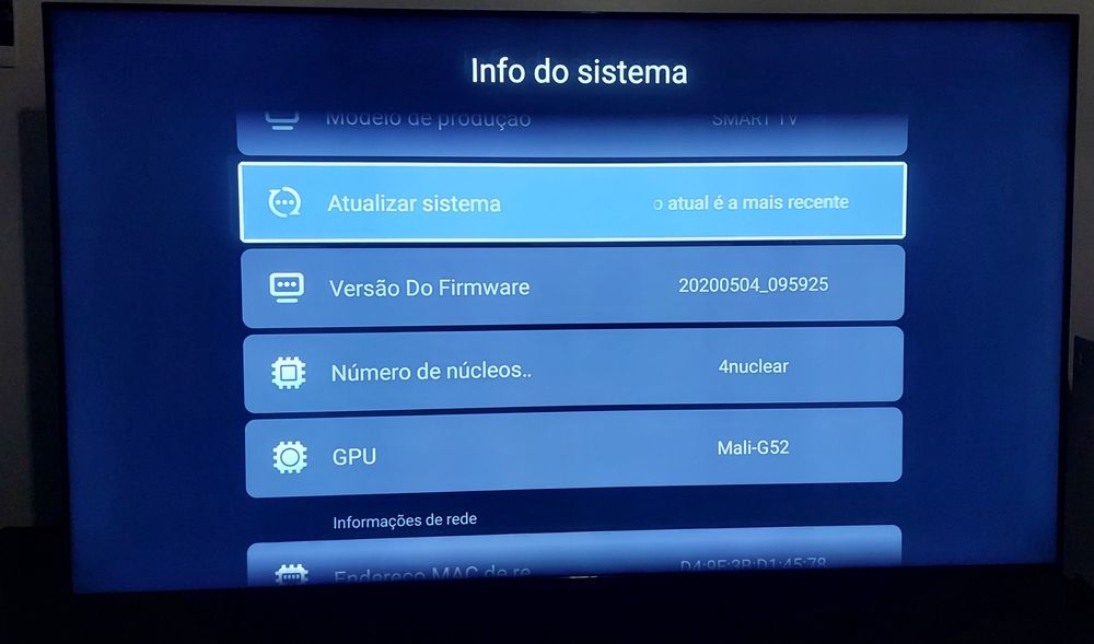 Tv da marca silver 65"