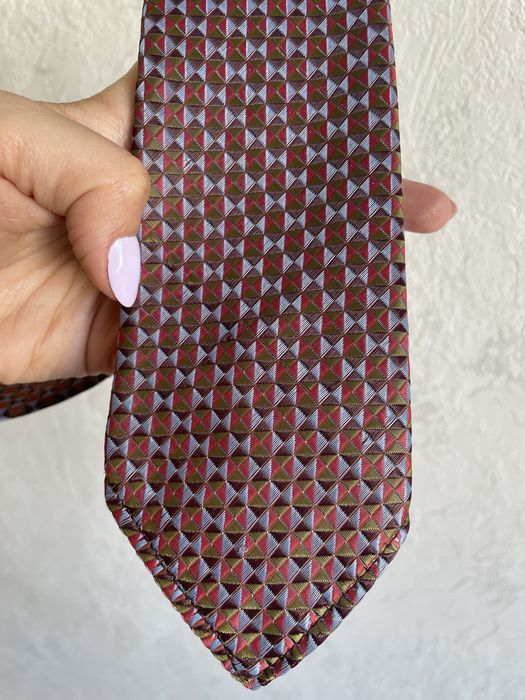 Krawat w elegancki wzór bordowy granatowy elegant tie Torlen Łódź