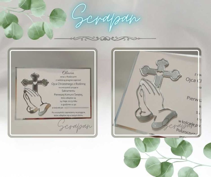 Zaproszenie na Pierwszą Komunię Świętą, komunijne