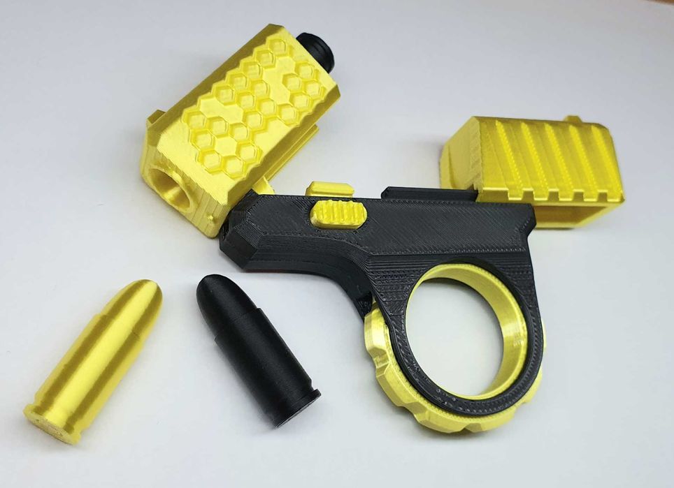 Pistolet Fidget Spinner Antystresowa Zabawka + 6 Naboi