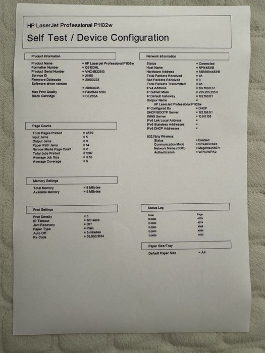 Принтер Hp Laserjet p1102w з WIFI