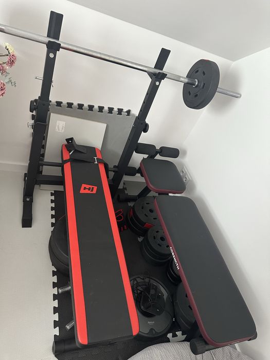 Zestaw siłownia, hantle ławeczka