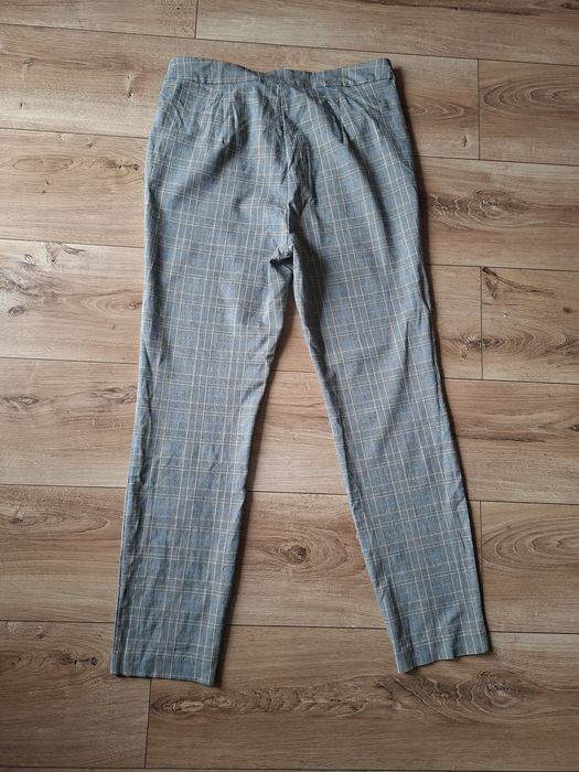 Spodnie reserved 40 w kratę biuro praca eleganckie kieszenie