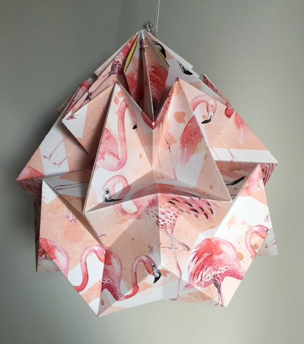 Abażur lampa klosz papierowy origami origamilamp