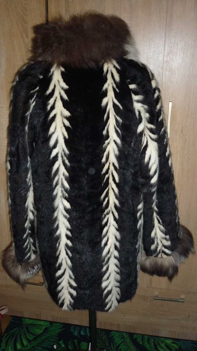 Piekne futro z norek  z lisem  r; L/XL
