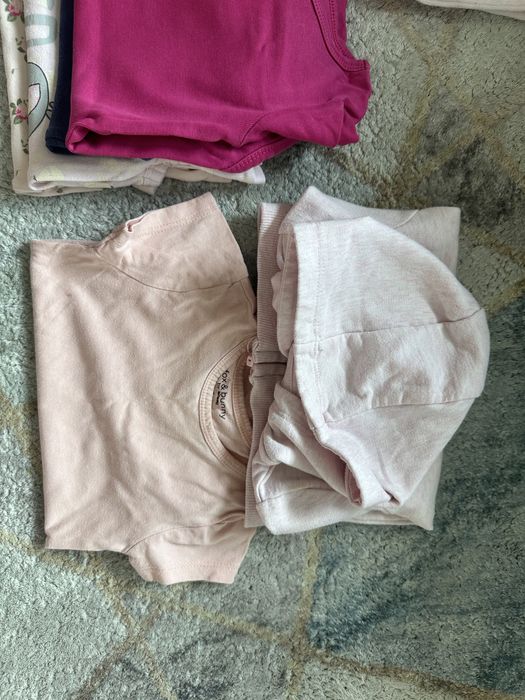 Paka ubrań dla dziewczynki 74 body pajace leginsy bluza
