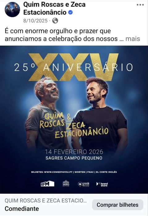 Bilhetes Quim Roscas e Zeca Estacionâncio