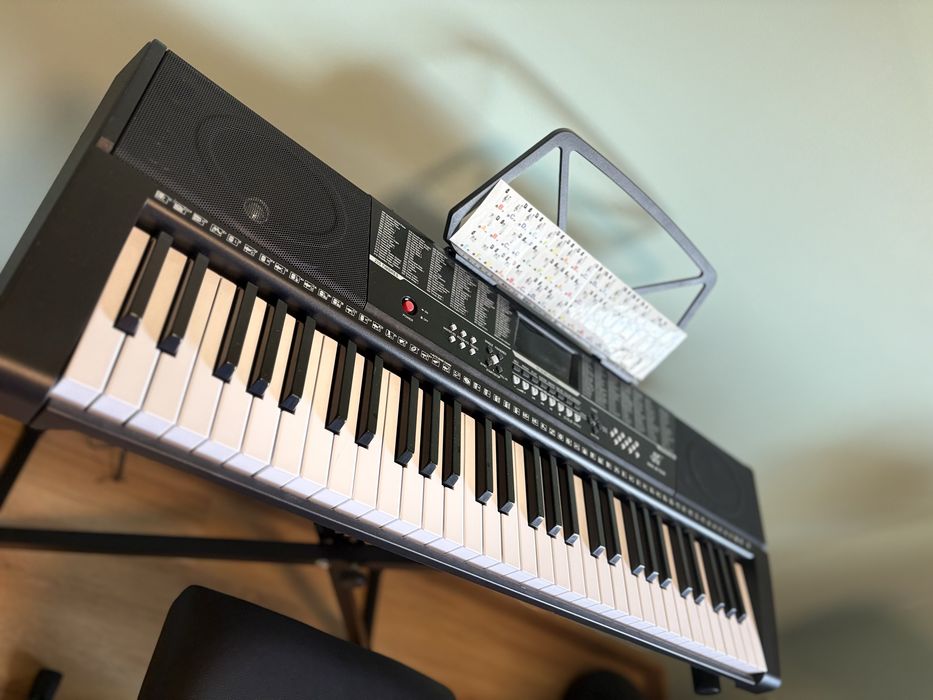 Keyboard Pianino Organy MK-2102 USB Duży zestaw STATYW SIEDZISKO NAKLEJKI