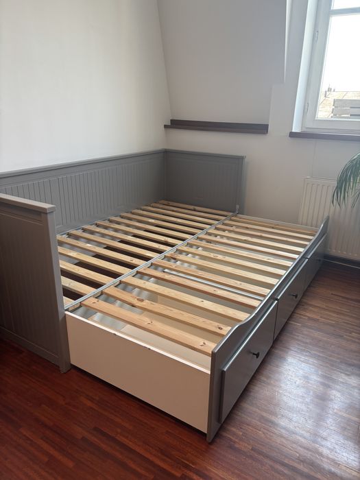 Łóżko Ikea Hemnes Szare