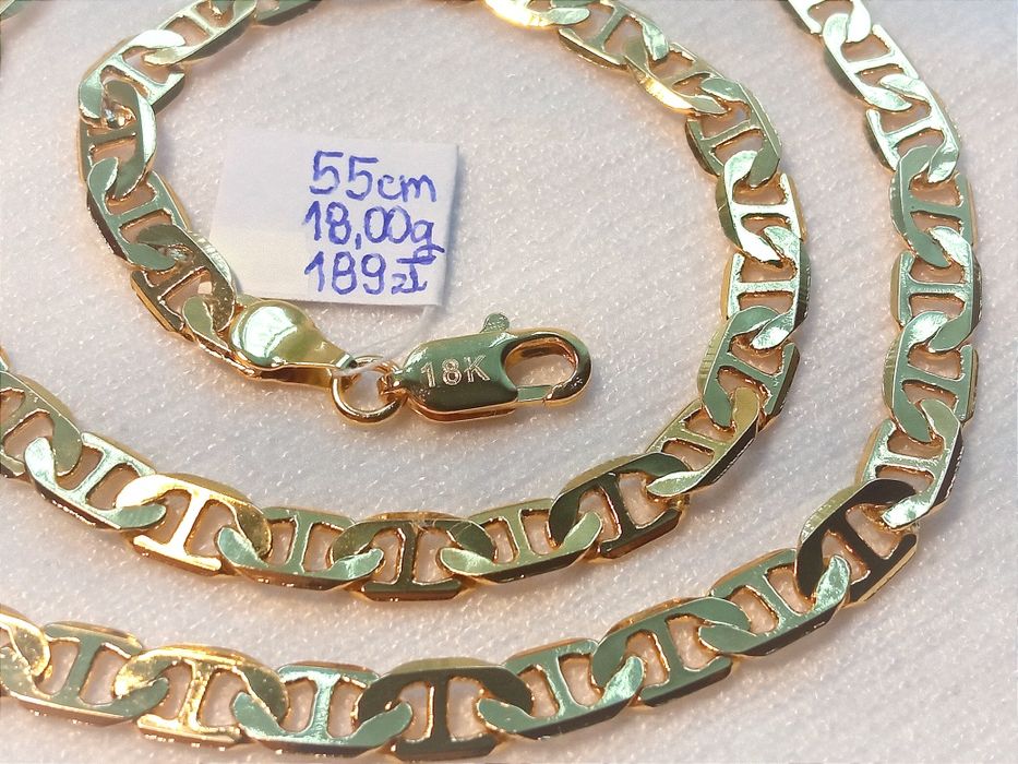 18K Grawer Pozłacany jak Złoty Łańcuszek Splot Gucci 55cm 6mm