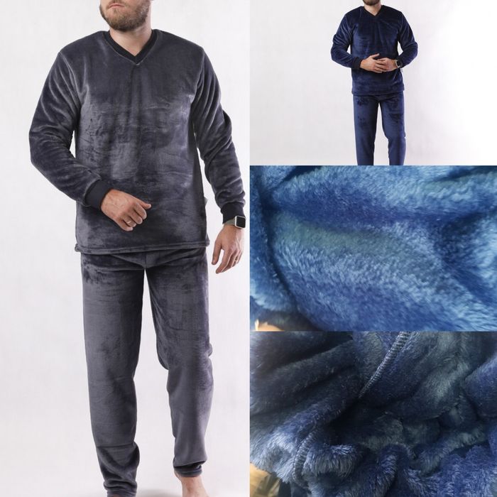 Чоловічий домашній махровий костюм піжама