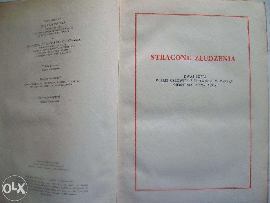 Stracone złudzenia + Blaski i nędze życia kurtyzany - Balzac / Balzak