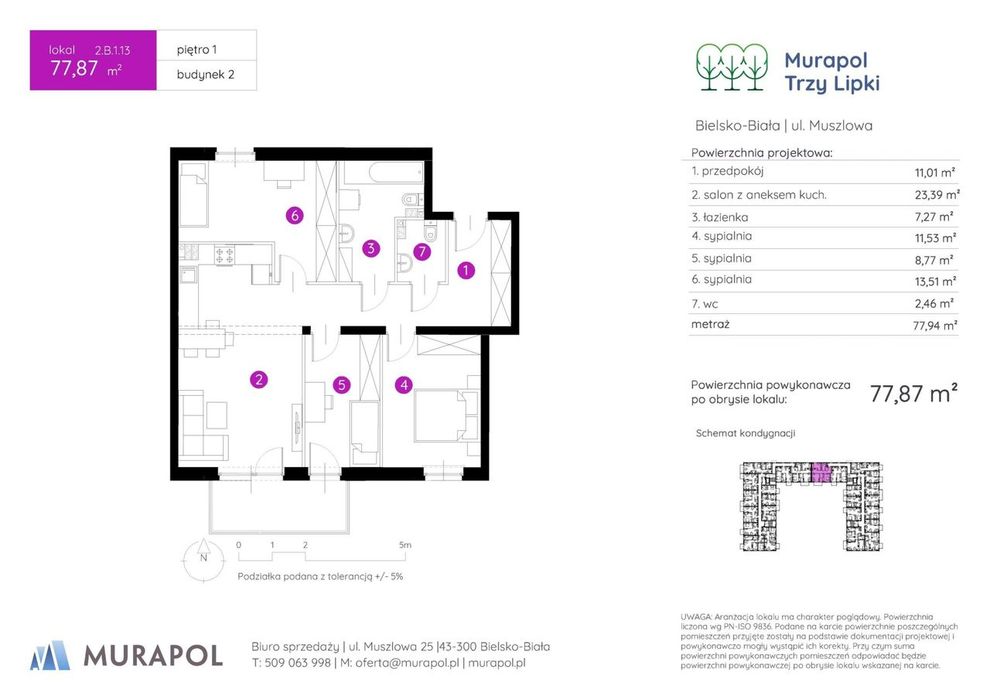 4-pokojowe mieszkanie 77m2 + balkon