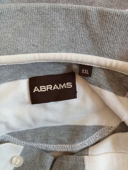 Biała szara koszulka polo w paski Abrams rozmiar XXL