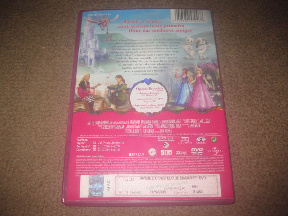 DVD "Barbie e o Castelo de Diamante"