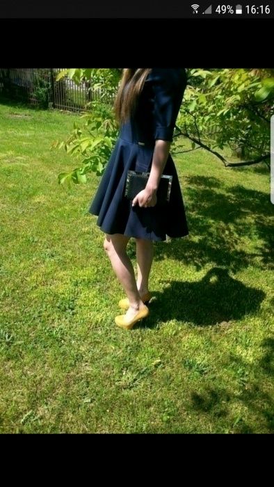 Granatowa sukienka na wesele na studniówkę M S