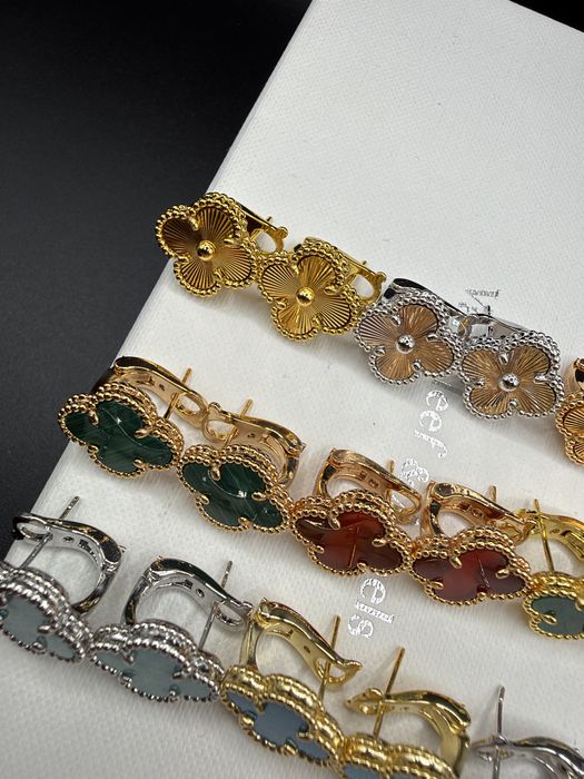 Серьги van cleef, vca , ван клиф, конюшина , клевер