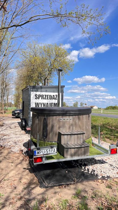 Balia ogrodowa od ręki z piecem zewnętrznym i dyszami masującymi