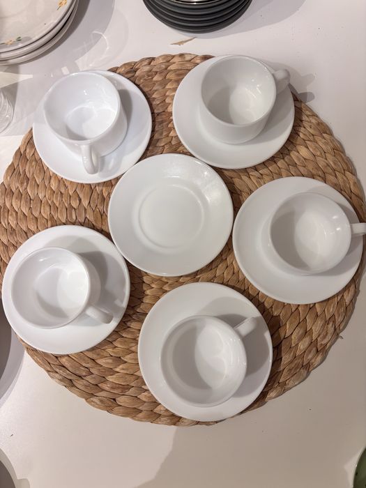 Conjunto de 5 chavenas de cafe brancas