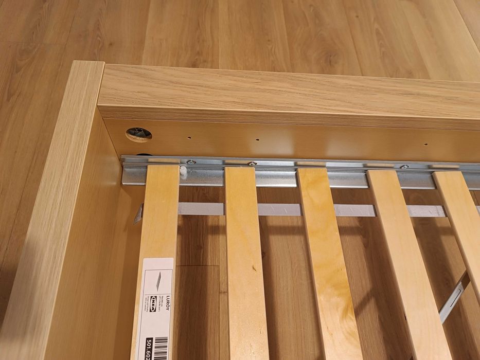 Łóżko Ikea MALM dąb bielony 140 x 200 cm plus materac NOWE Okazja TRÓJMIASTO