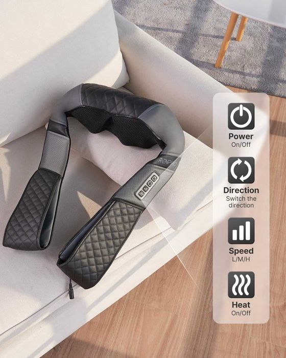 RENPHO Massageador Shiatsu com calor para cervicais, ombros, costas e pernas