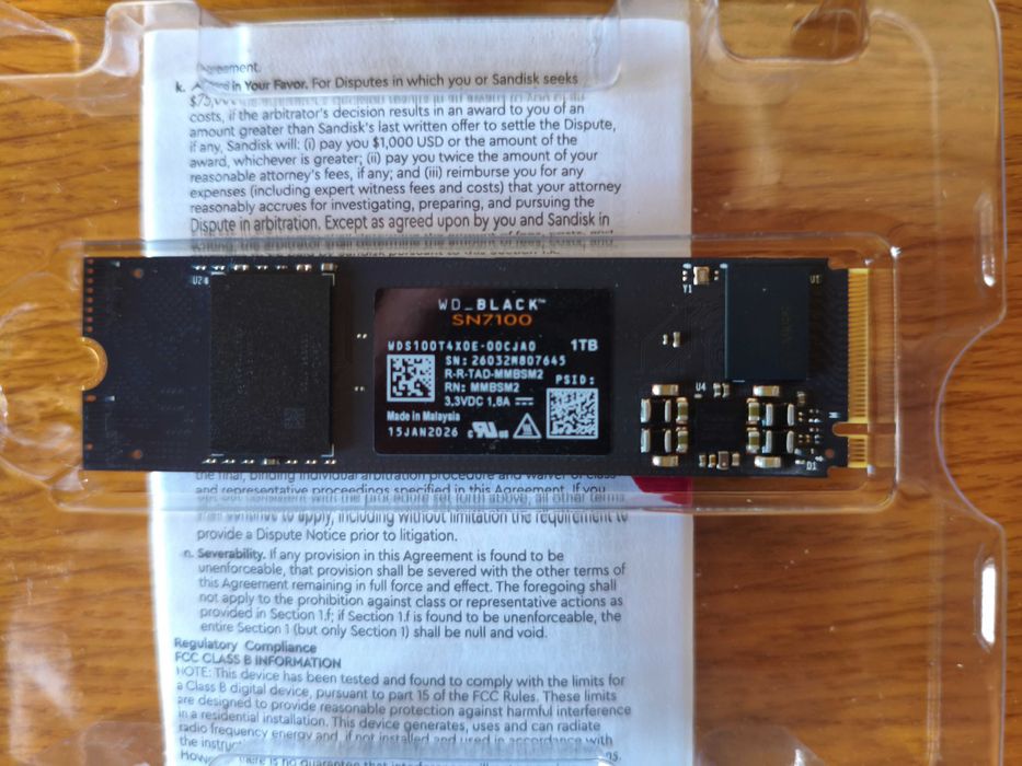 Ssd NVMe WD_BLACK SN7100 1Tb – Como Novo