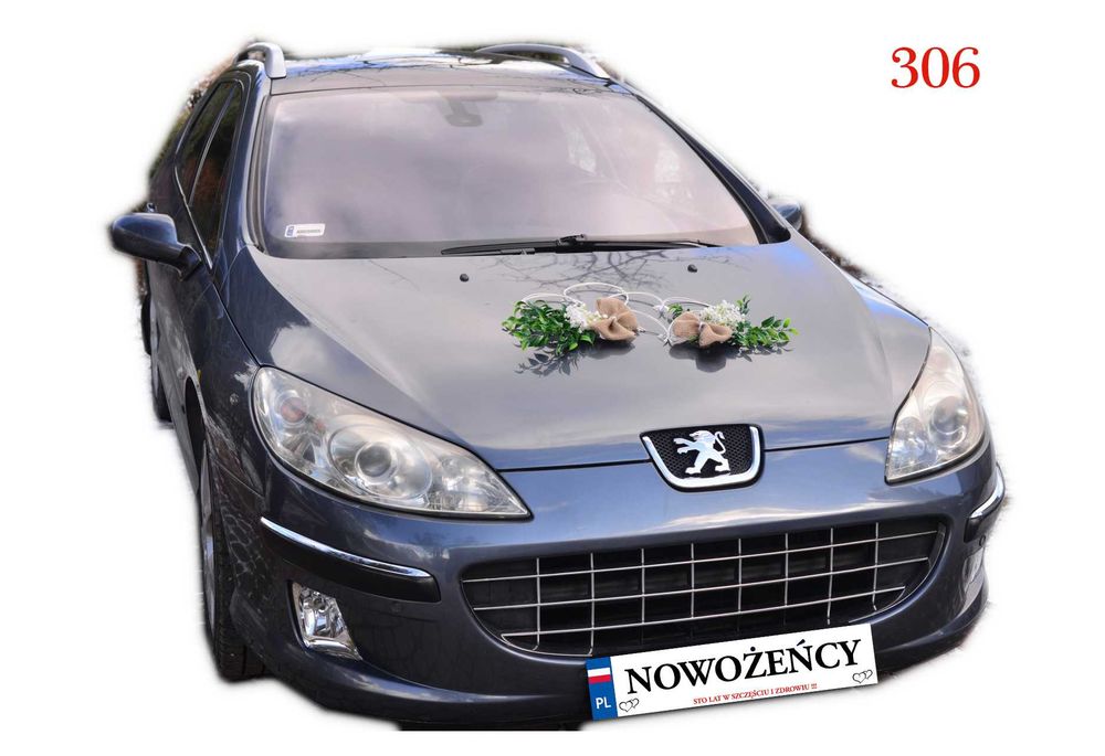 Piękne serca na maskę samochodu ślubnego NR stroika 306