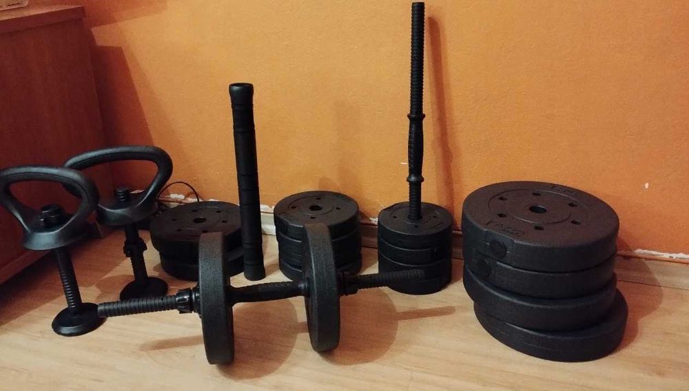 Nowe Hantle Regulowane 40kg Zestaw Hantli 2x20kg Gryf Kettle+Sztanga