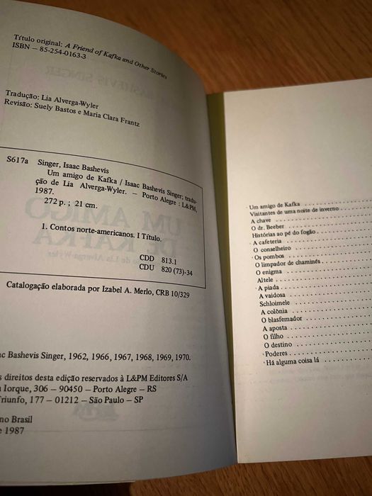 UM AMIGO DE KAFKA    Isaac Bashevis Singer