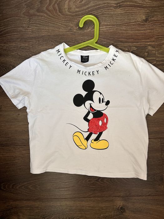 Biała bluzka dla dziewczynki T-shirt Miki Disney Primark top r. 152