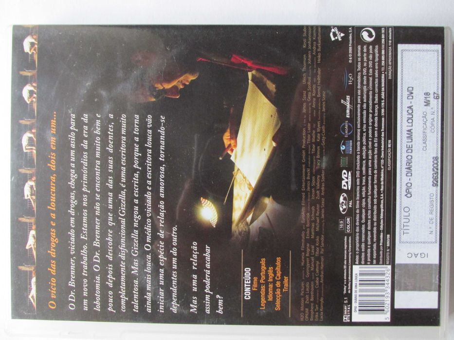 DVD Ópio, Diário de uma Louca, com Kirsti Stubø, Zsolt László