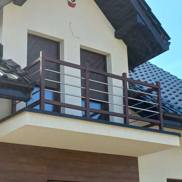 Balustrada  Zewnętrzna PEŁNY SYSTEM MONTAŻOWY - Rurki w pionie