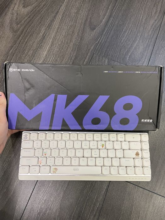 mechanical keyboard MK68 eveadn biala mechaniczna low profile