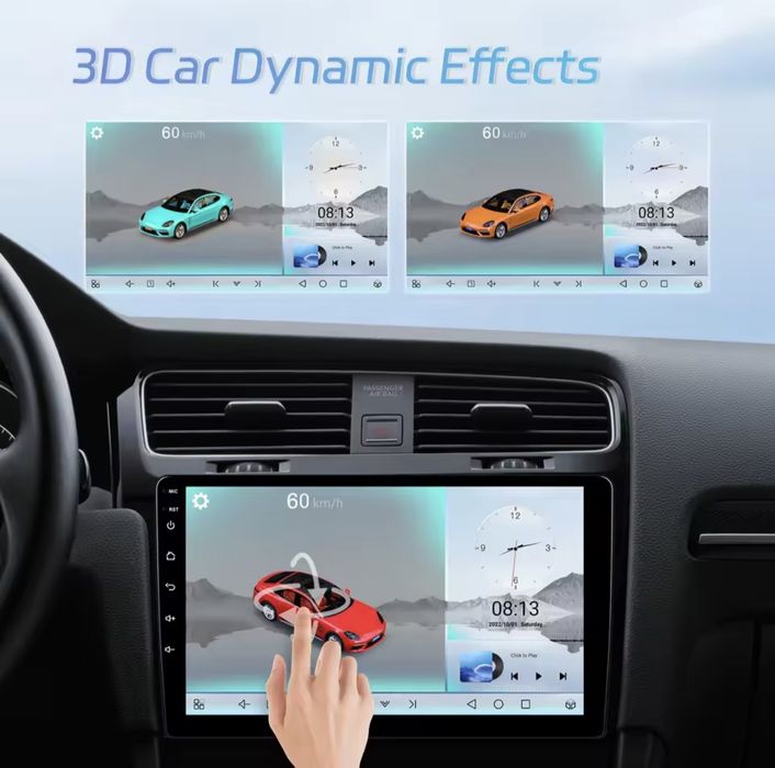 Autorádio 7" 2 din 8 núcleos 4gb ram 64gb espaço de disco